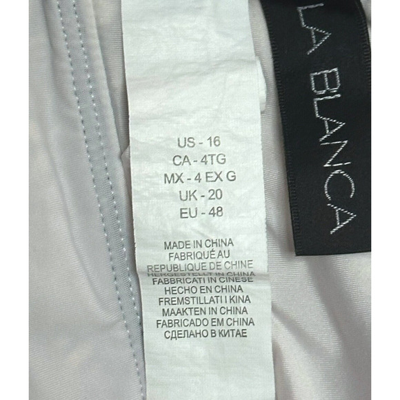 LA BLANCA Changing Tides Mio Swimsuit One Piece High Neck Keyhole Navy Blue 16 - Picture 12 of 13